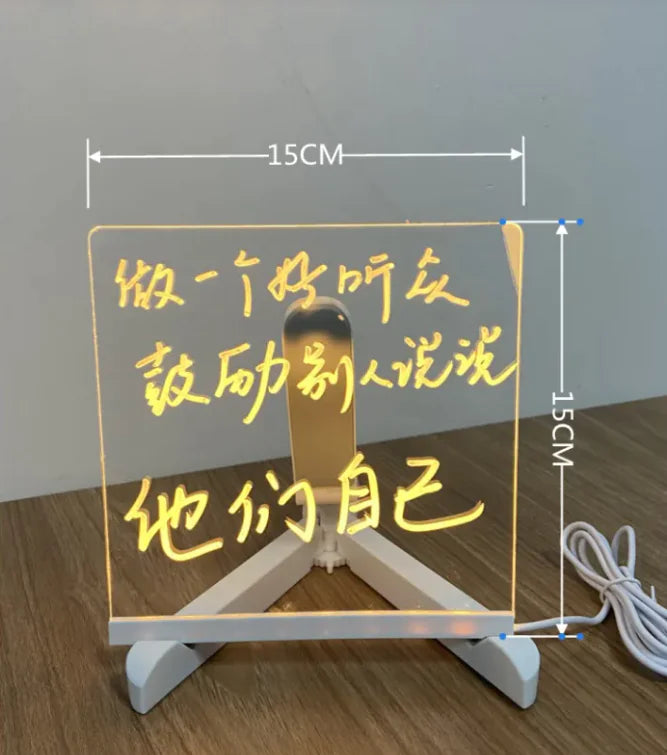 DIY Acrylic Message Board with LED Night Light | Erasable Memo Board